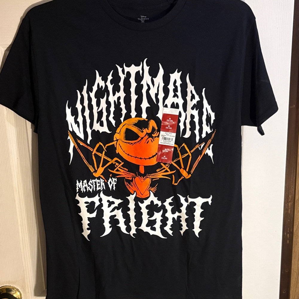 Nightmare Before Christmas Jack Skellington Graphic Tee - Black & Orange NWT Med